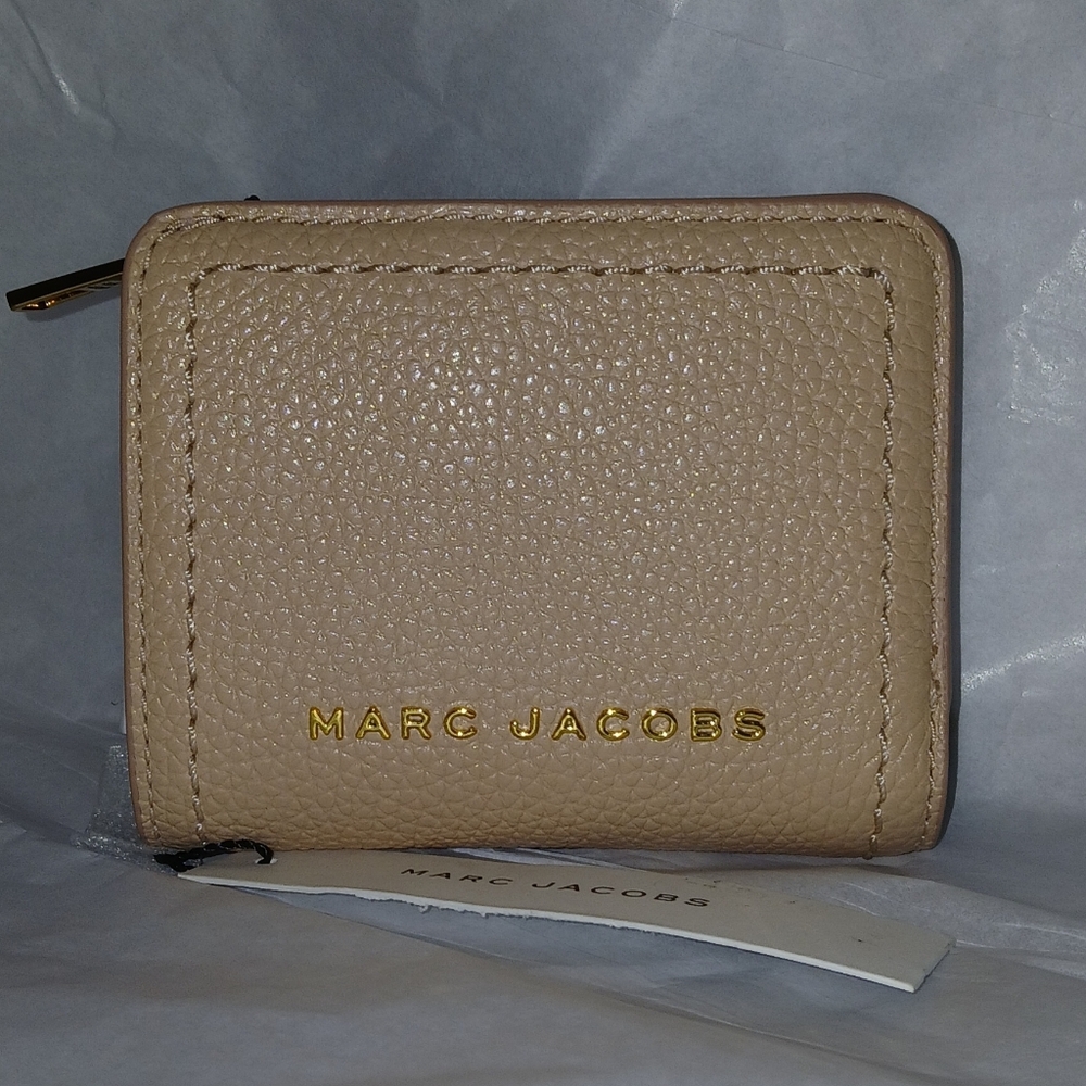 Final❗️Marc Jacobs Genuine Leather The Compact Wallet  Rose, Colorblock - Picture 3 of 14